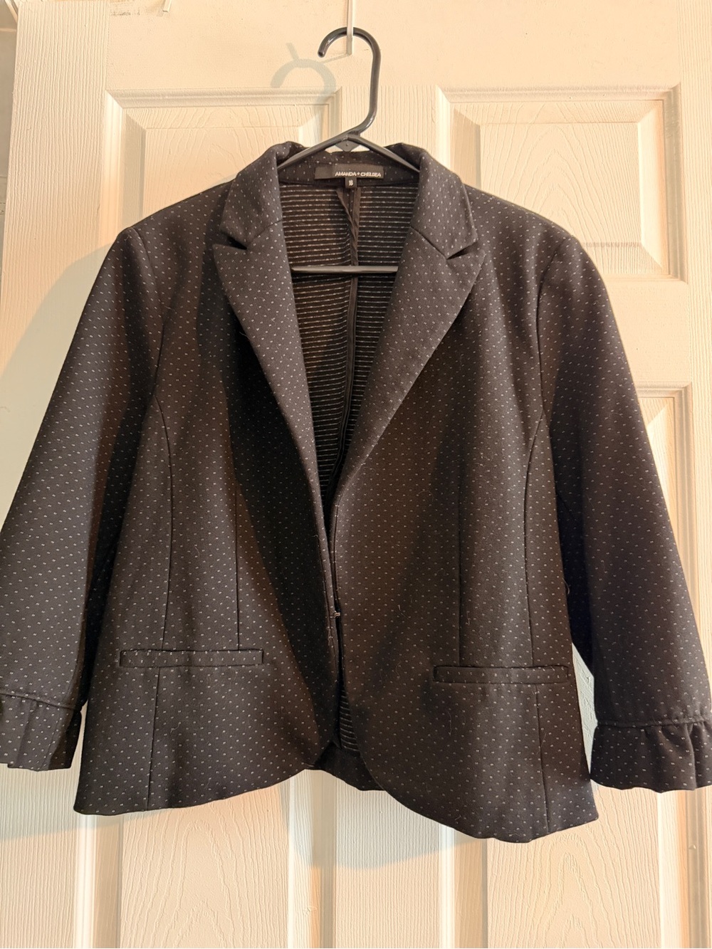Amanda & Chelsea Black Pin-Dot Blazer Jacket